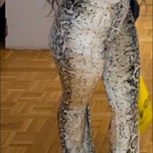 animal printed flare pants velvet